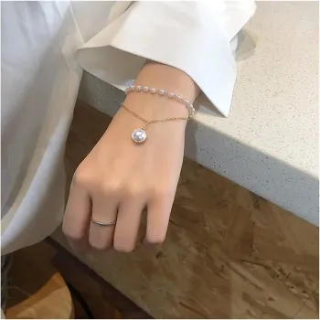  Simple Pearl Double Layer Bracelet